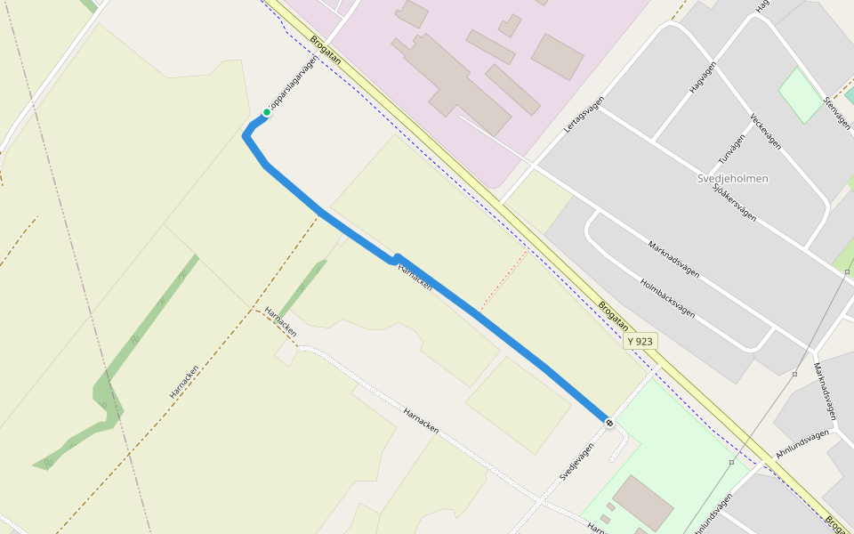 Harnacken walking route map in Örnsköldsvik