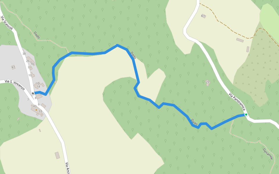 Dado walking route map in Loiano