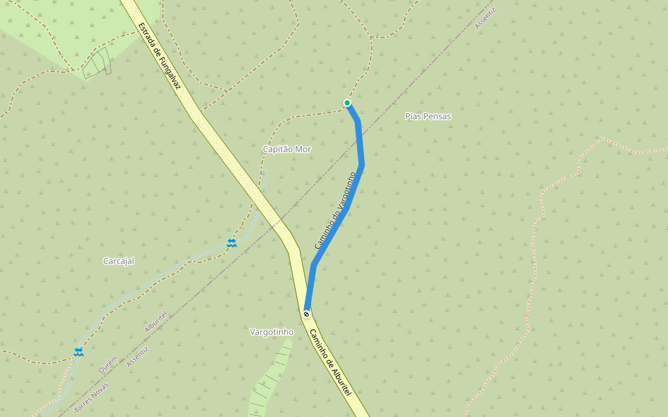 Caminho do Vargotinho walking route map in Alburitel
