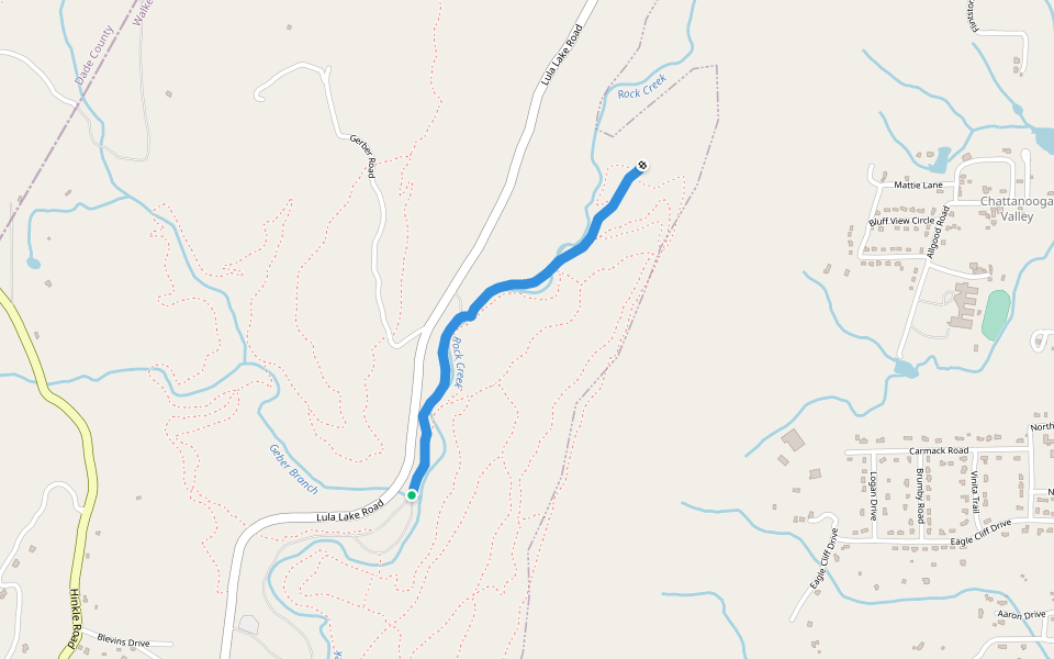 Access Road / Old RR Grade walking route map in Lookout Mountain