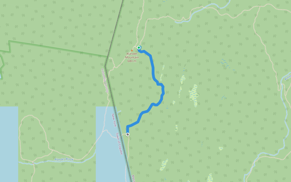 Alander Loop Trail walking route map in Copake