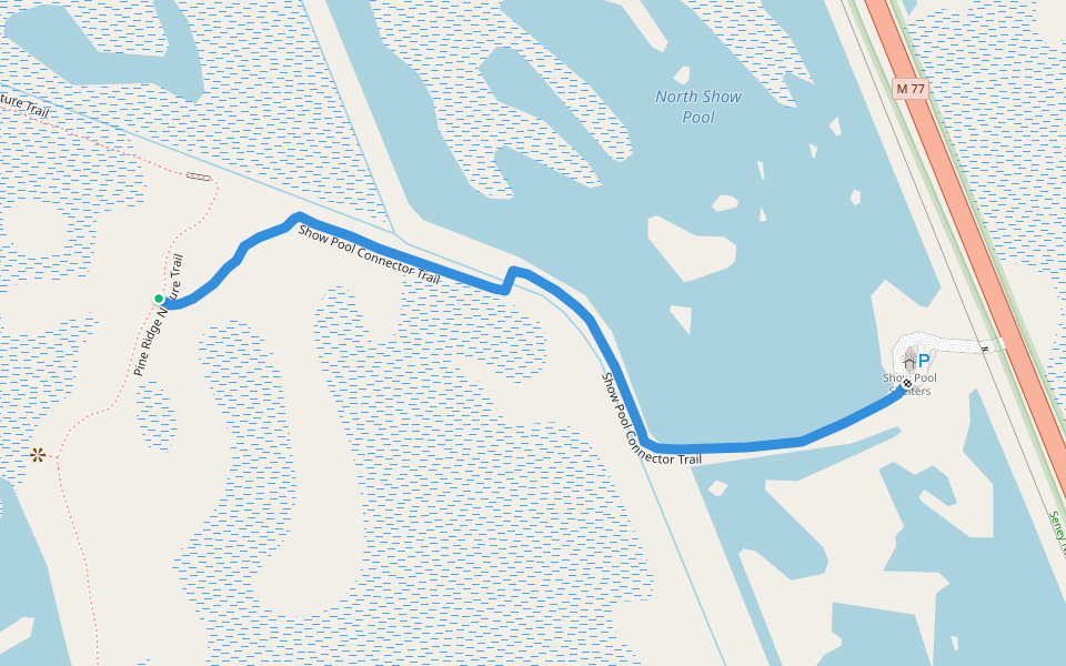 Show Pool Connector Trail walking route map in Seney