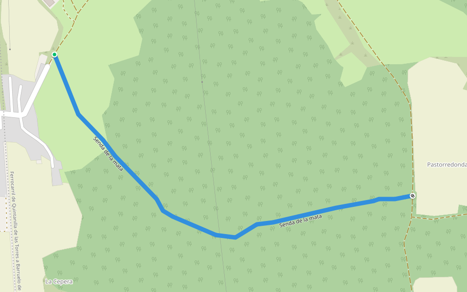 Senda de la mata walking route map in Porquera de Santullán