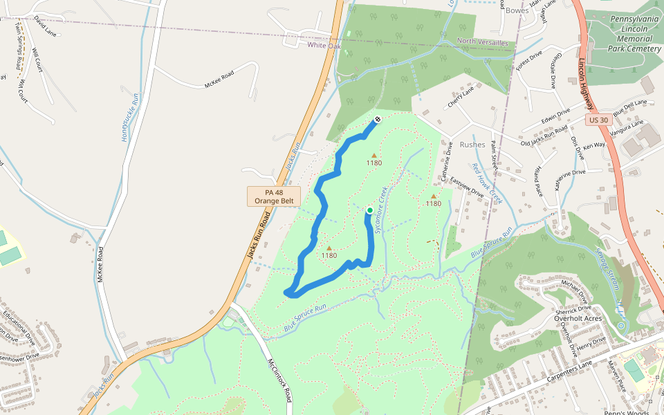 Donaldsen Loop Trail Walking and Running White Oak, Pennsylvania Pacer