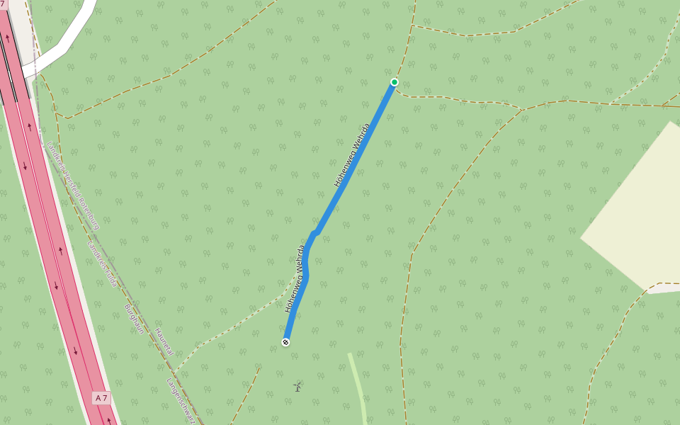 Höhenweg Wehrda walking route map in Haunetal