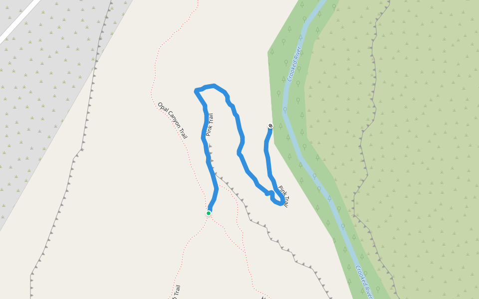 Pink Trail walking route map in Terrebonne