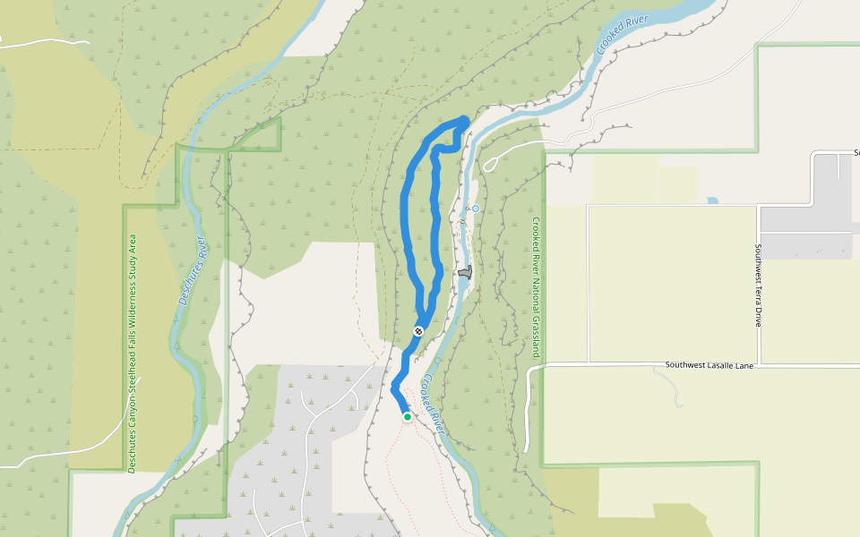 Opal Canyon Trail walking route map in Terrebonne