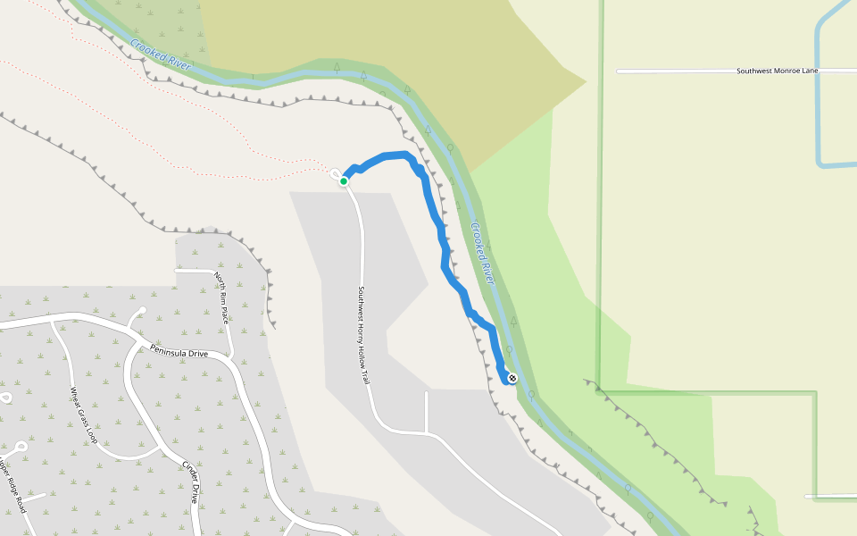 Lone Pine Trail walking route map in Terrebonne