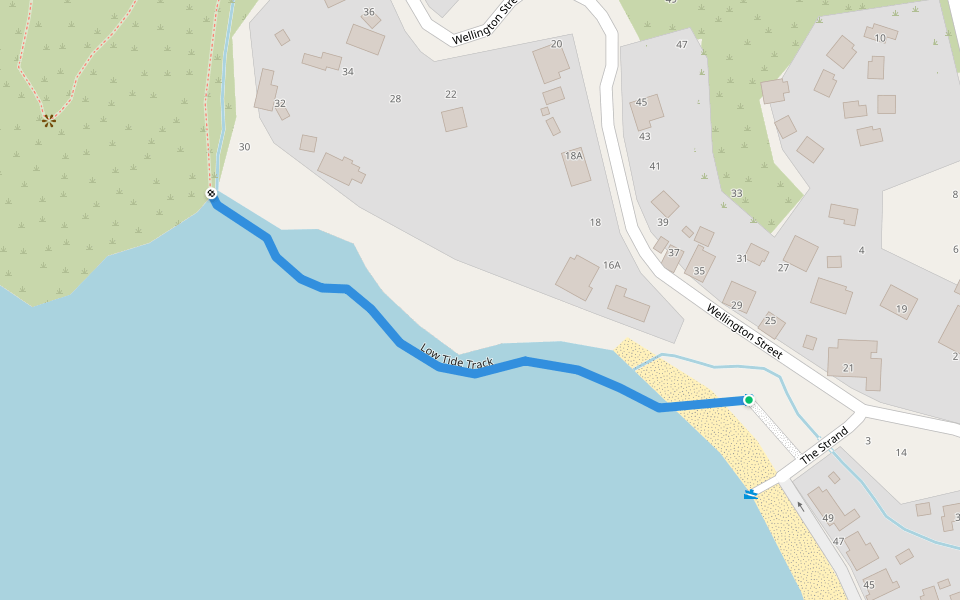 Low Tide Track walking route map in Russell