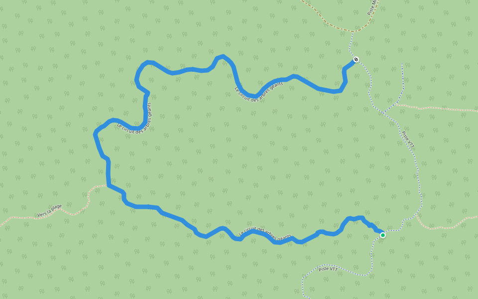 Circuit Rouge walking route map in AKANDA