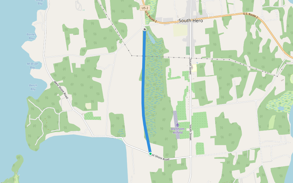 South Hero Marsh Wildlife Management Trail walking route map in South Hero