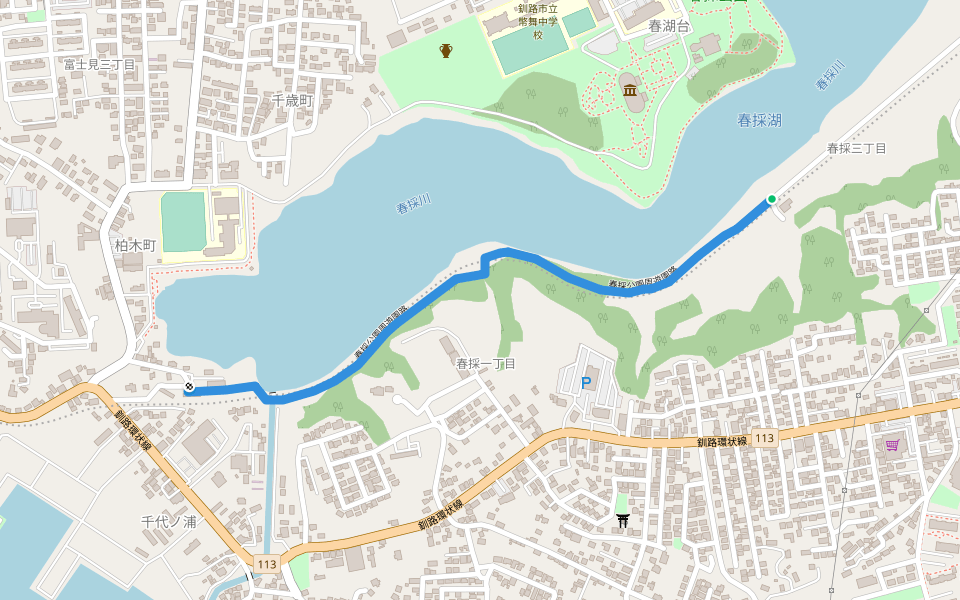 春採公園周遊園路 walking route map in Kushiro