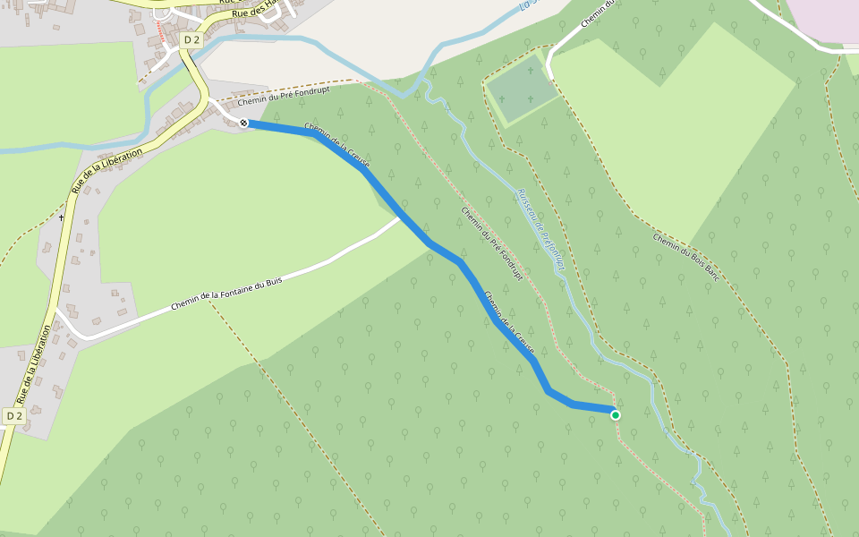Chemin de la Creuse walking route map in Monthureux-sur-Saône