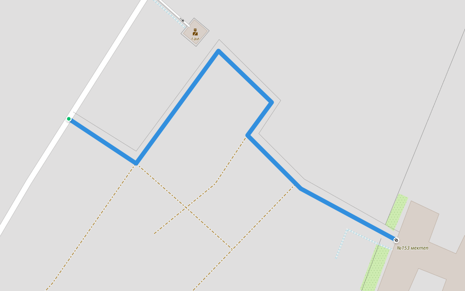 Абай walking route map in Tridtsat' Let Kazakhstana