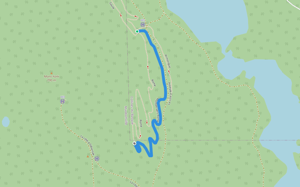 Montee vers Rome walking route map in Murdochville