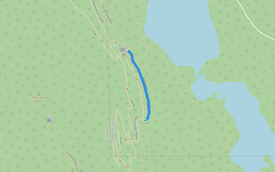 Armorique walking route map in Murdochville
