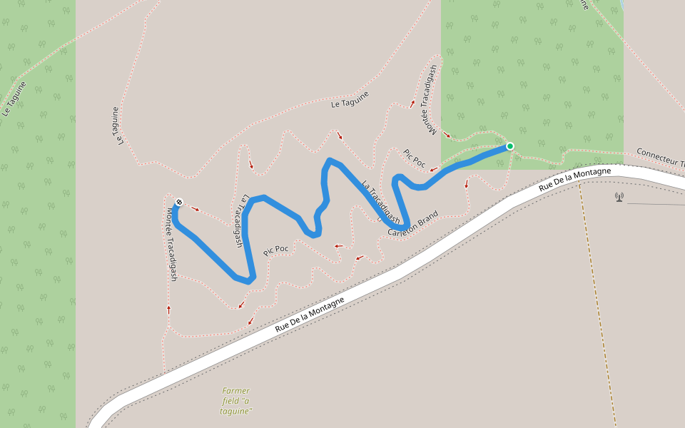 La Tracadigash walking route map in Carleton-sur-Mer