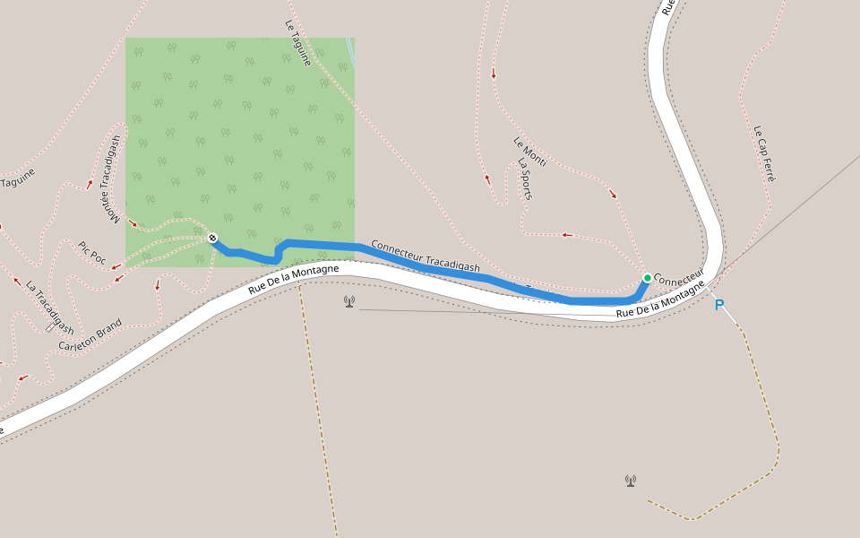 Connecteur Tracadigash walking route map in Carleton-sur-Mer