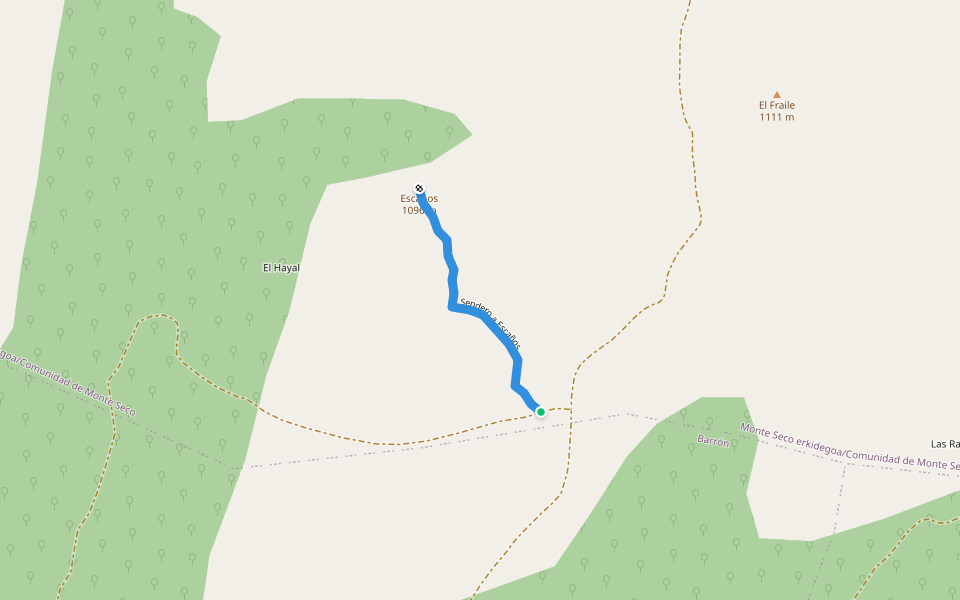 Sendero a Escaños walking route map in Artatza