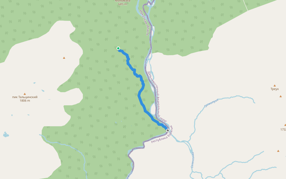 на стрелку walking route map in Vydrino