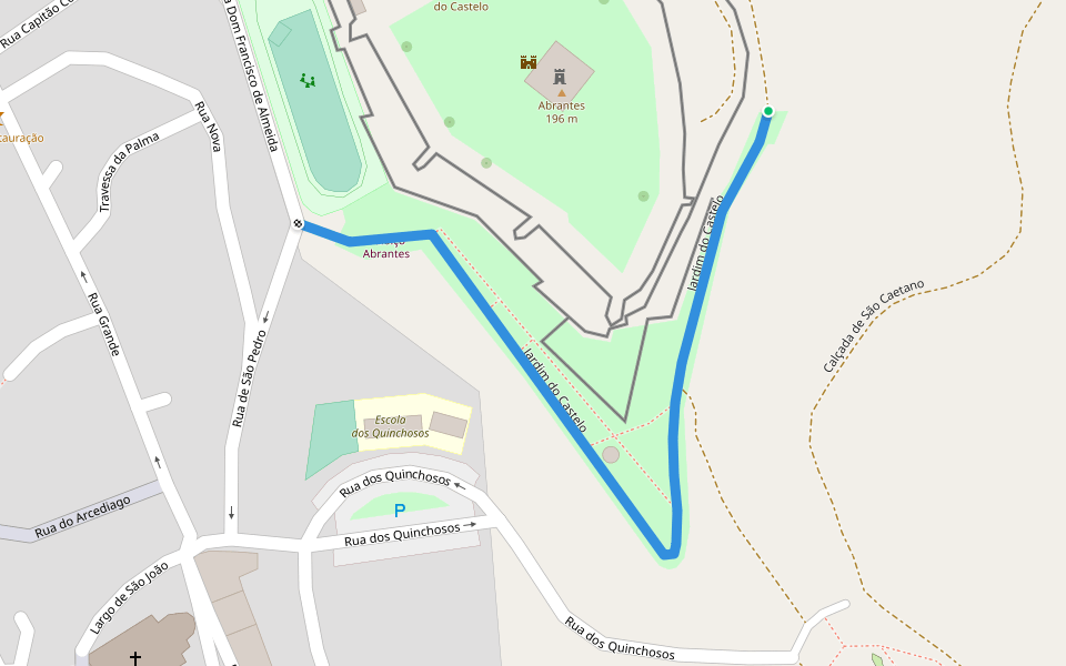 Jardim do Castelo walking route map in Abrantes
