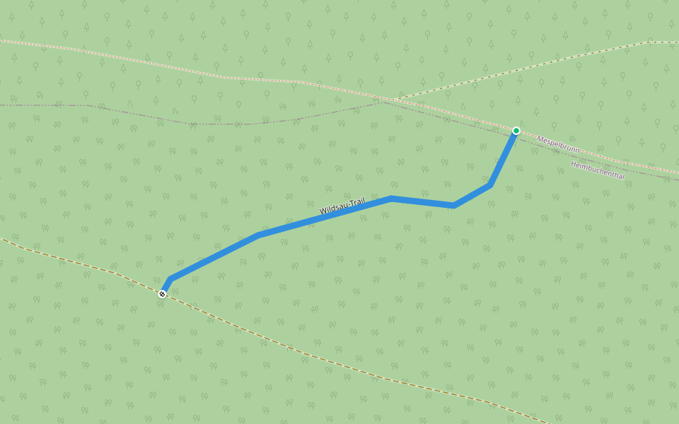 Wildsau-Trail walking route map in Mespelbrunn