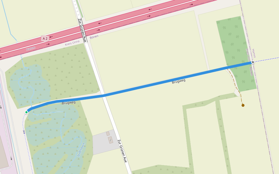 Brügweg walking route map in Bönen