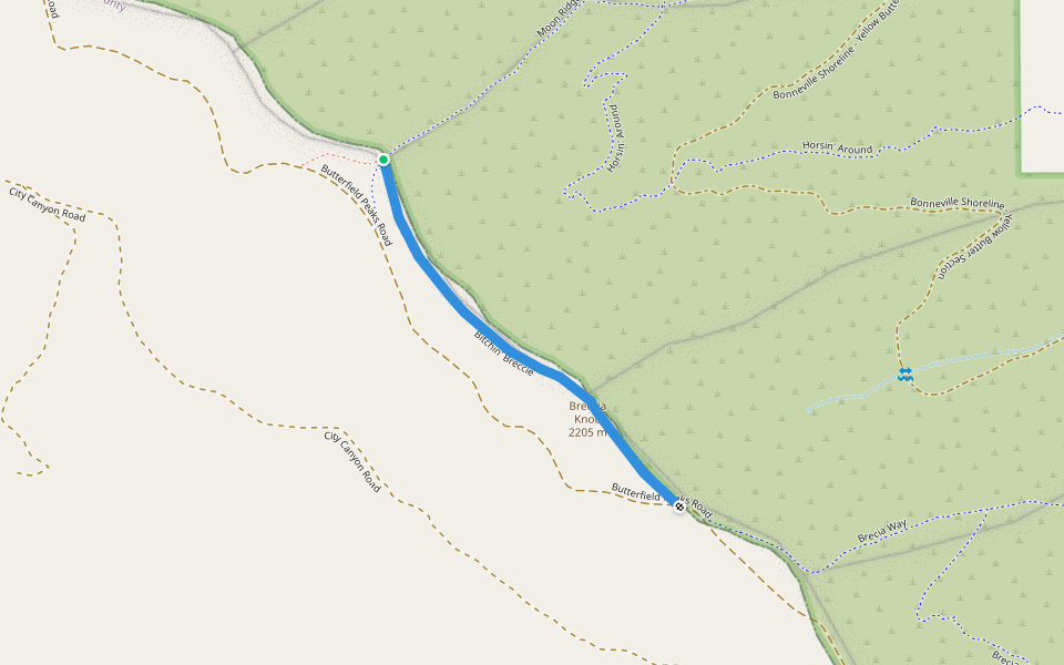 Bitchin' Breccie walking route map in Herriman
