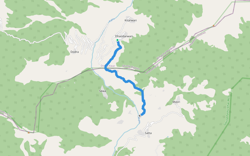 dodra kwar road walking route map in Kwar