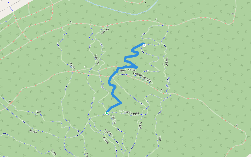 Bourrasque walking route map in Matane