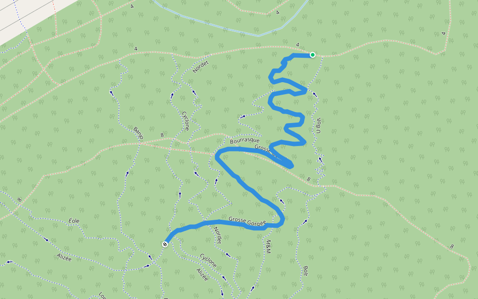 Grosse Gorgée walking route map in Matane