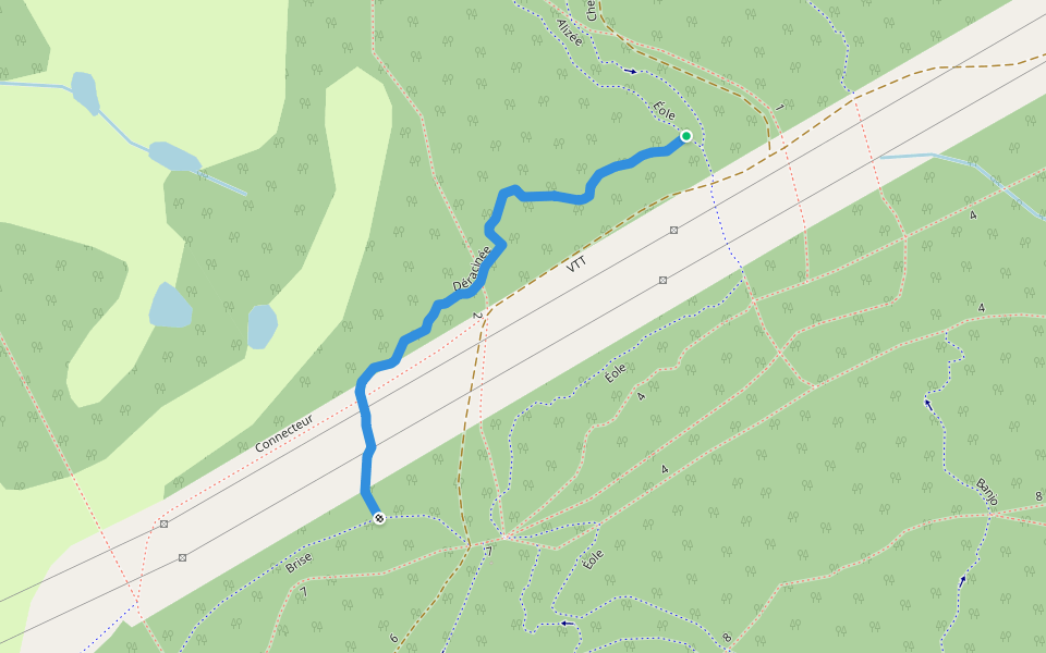 Déracinée walking route map in Matane