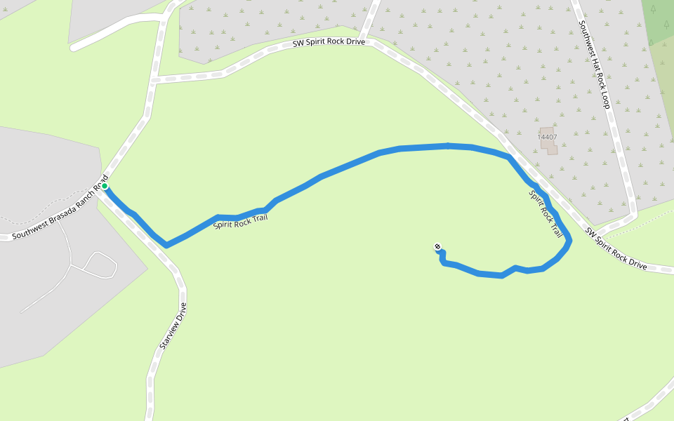Spirit Rock Trail walking route map in Powell Butte