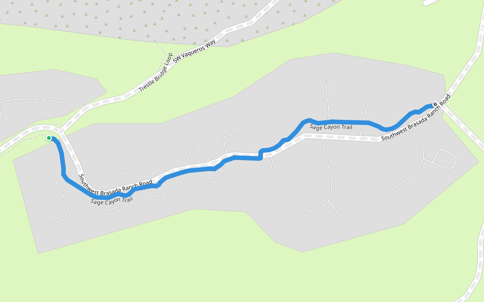 Sage Cayon Trail walking route map in Powell Butte