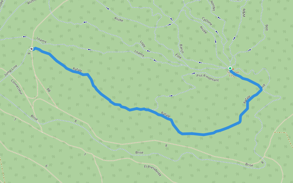 Rafale walking route map in Matane