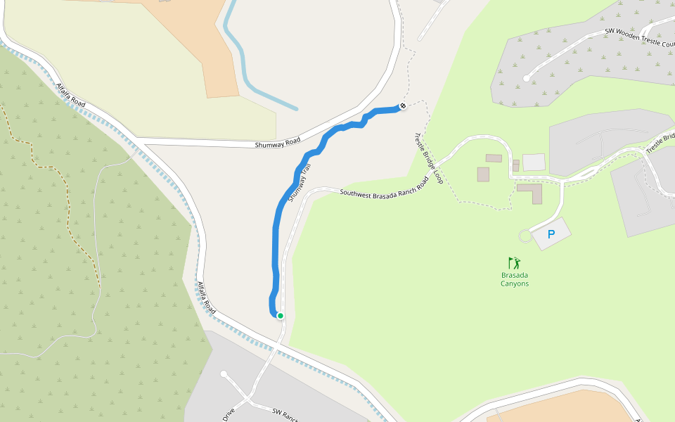 Shumway Trail walking route map in Powell Butte