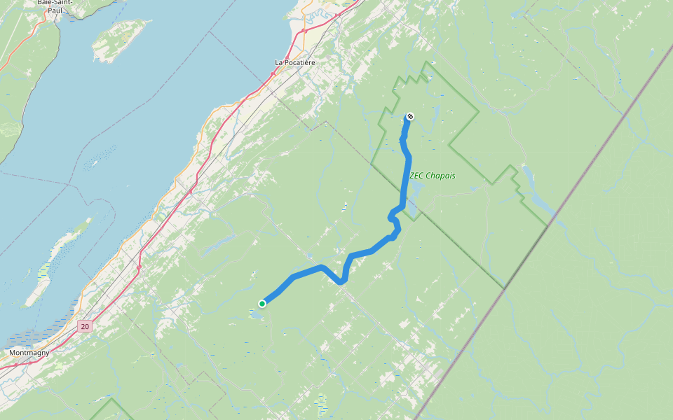 Parc Linéaire Monk walking route map in Saint-Cyrille-de-Lessard