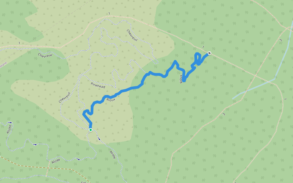 Rioux walking route map in Matane