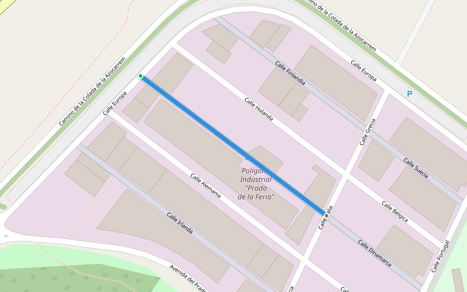 Calle Luxemburgo walking route map in Medina-Sidonia