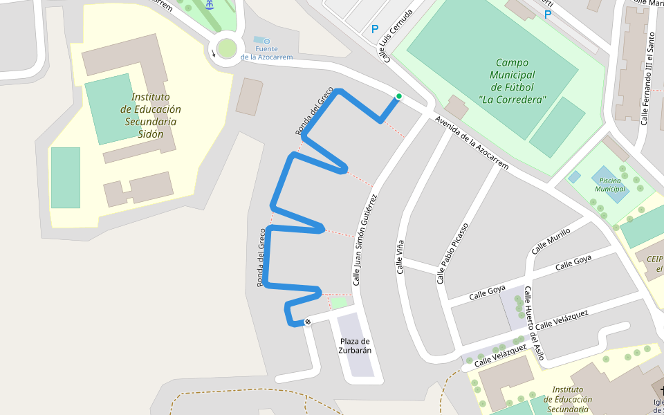 Ronda del Greco walking route map in Medina-Sidonia