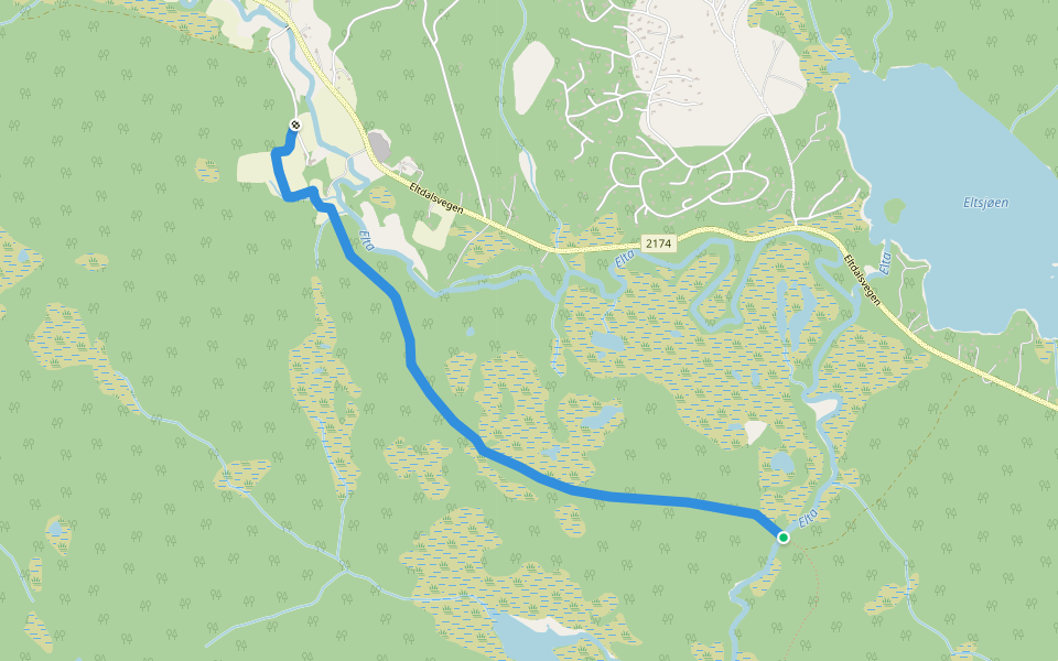 Pilegrimsleden - Østerdalsleden walking route map in Eltdalen