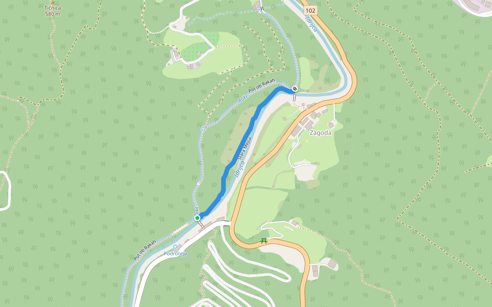 Stara Mejca walking route map in Idrija