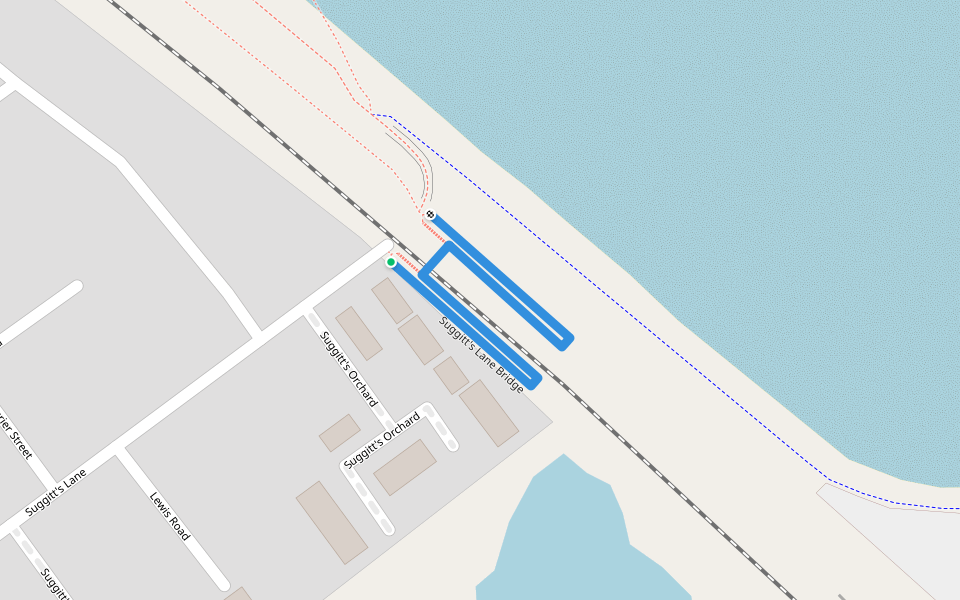 Suggitt's Lane Bridge walking route map in Cleethorpes