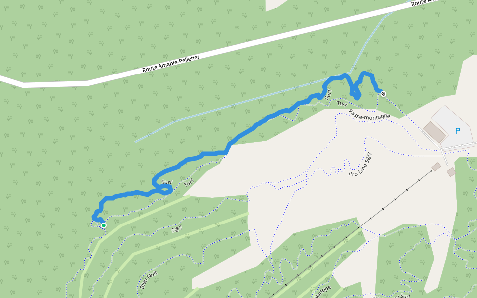 Surf walking route map in Sainte-Anne-des-Monts
