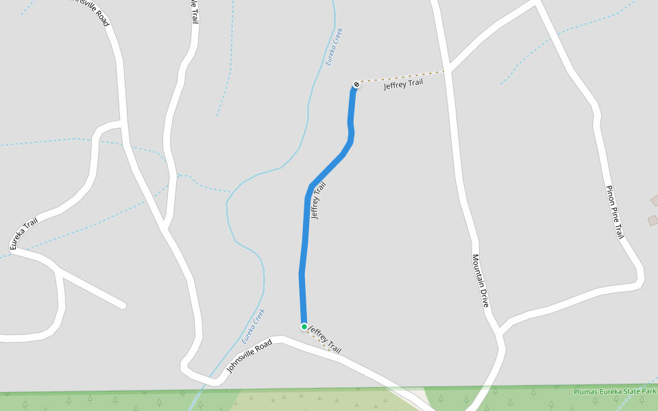 Jeffrey Trail walking route map in Johnsville
