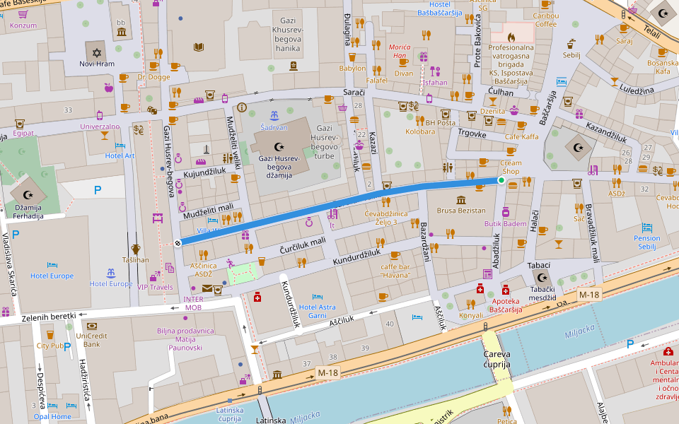 Čurčiluk veliki walking route map in Sarajevo