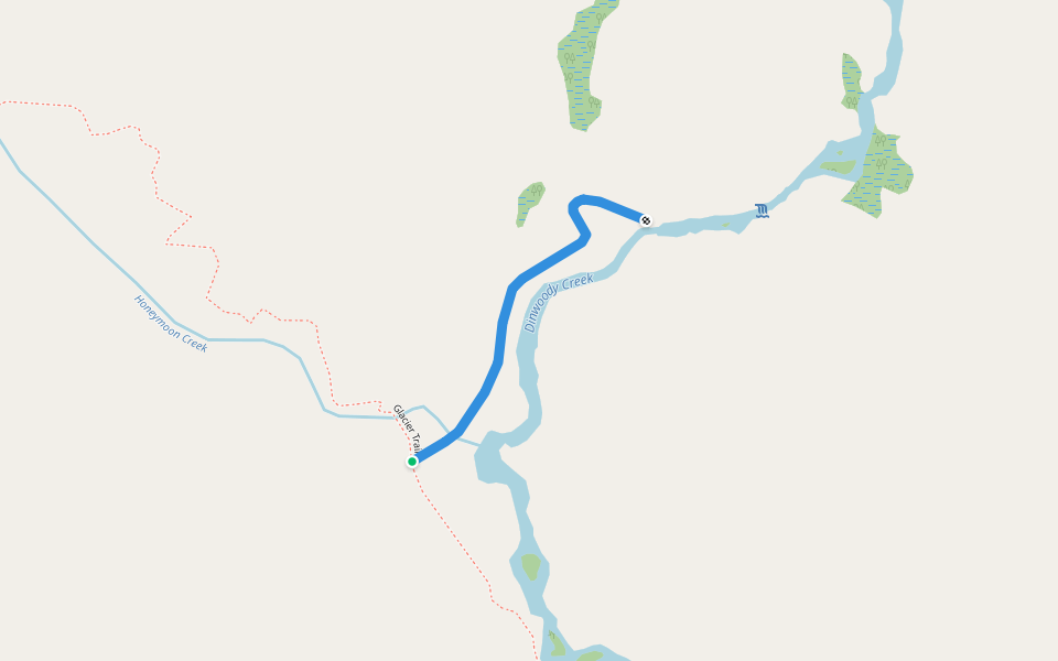 Dinwoody Falls Trail walking route map in Dubois