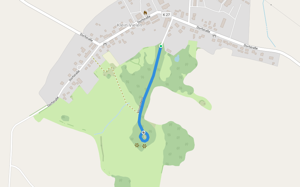 Klingenberg walking route map in Klein Vielen