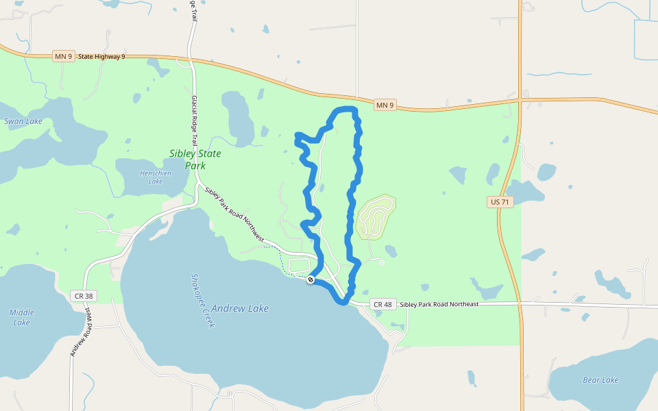 Mt, Tom Trail walking route map in New London