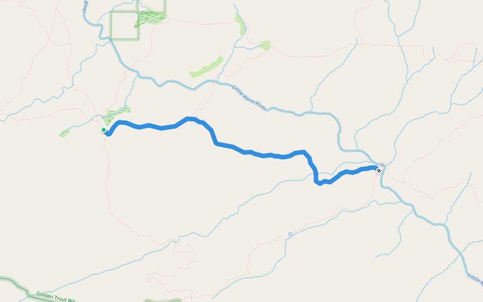 Grey Meadow Trail walking route map in Sequoia Crest